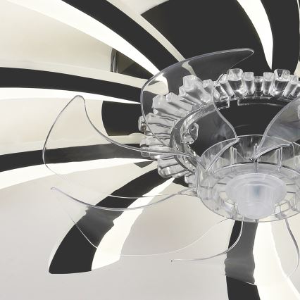 Brilagi - Світильник стельовий LED з регулюванням яскравості та вентилятором LED/50W/230V 3000-6500K чорний + дистанційне керування