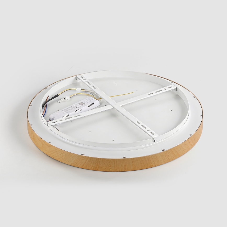 Brilagi - LED димований стельовий світильник GLASS POOL DOUBLE LED/80W/230V 3000-6000K 60 cm декор під дерево + дистанційне керування