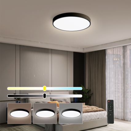 Brilagi - LED димований стельовий світильник POOL SMART LED/48W/230V 40 см 3000-6000K Wi-Fi Tuya + з пультом дистанційного керування чорний