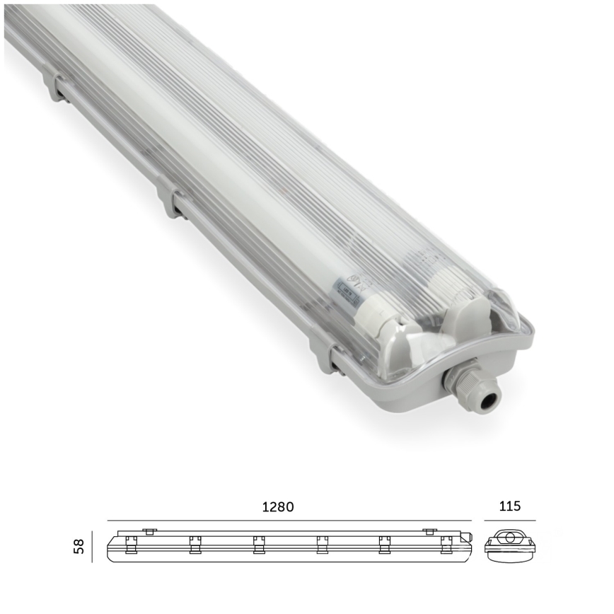 BRILAGI - LED промисловий пилозахищений світильник OPTIMA T8 2xG13/18W/230V 4000K IP65 128 см