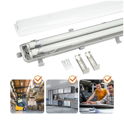 BRILAGI - LED технічний пилозахищений світильник OPTIMA T8 2xG13/18W/230V 6500K IP65 128 см