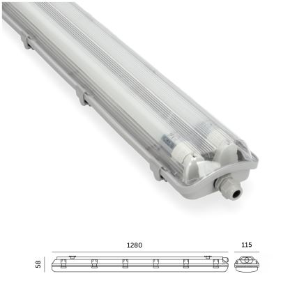 BRILAGI - LED технічний пилозахищений світильник OPTIMA T8 2xG13/18W/230V 6500K IP65 128 см