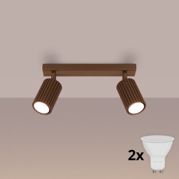 Brilagi - LED точечный светильник CRESTO 2xGU10/10W/230V коричневый