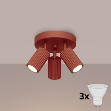 Brilagi - LED-точечный светильник CRESTO 3xGU10/10W/230V красный