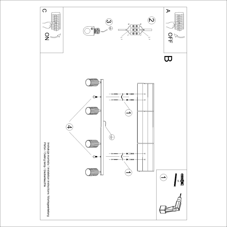 Brilagi - LED-точечный светильник CRESTO 4xGU10/10W/230V красный