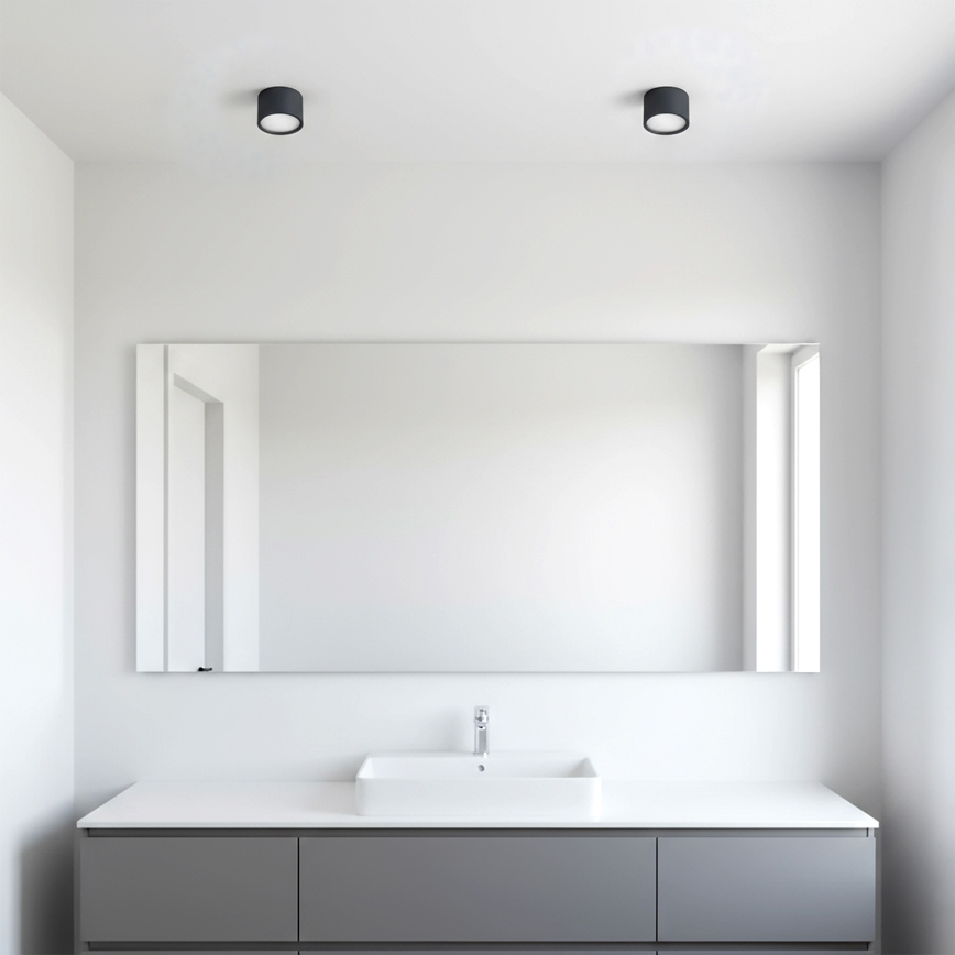 BRILAGI - LED Точечный светильник для ванной комнаты SMOOTH 1xGX53/15W/230V 60x82 mm чёрный IP54