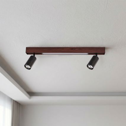 BRILAGI - LED точечный светильник SELE 2xGU10/30W/230V + LED/15W черный/декор вишни