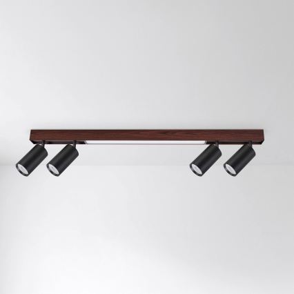 BRILAGI - LED точечный светильник SELE 4xGU10/30W/230V + LED/20W черный/декор вишни