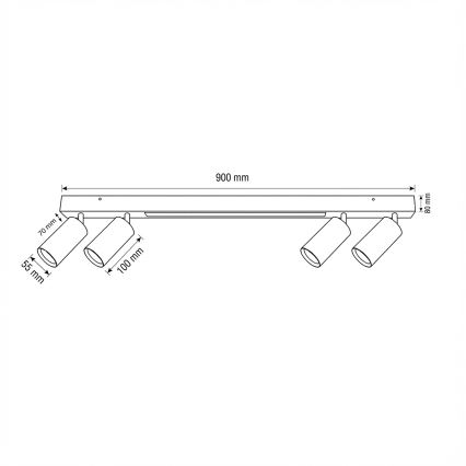 Brilagi - LED точечный светильник SELE 4xGU10/30W/230V + LED/20W черный