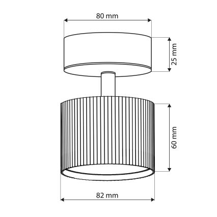 BRILAGI - LED Точечный светильник STRIPY 1xGX53/15W/230V pr. 82 mm чёрный