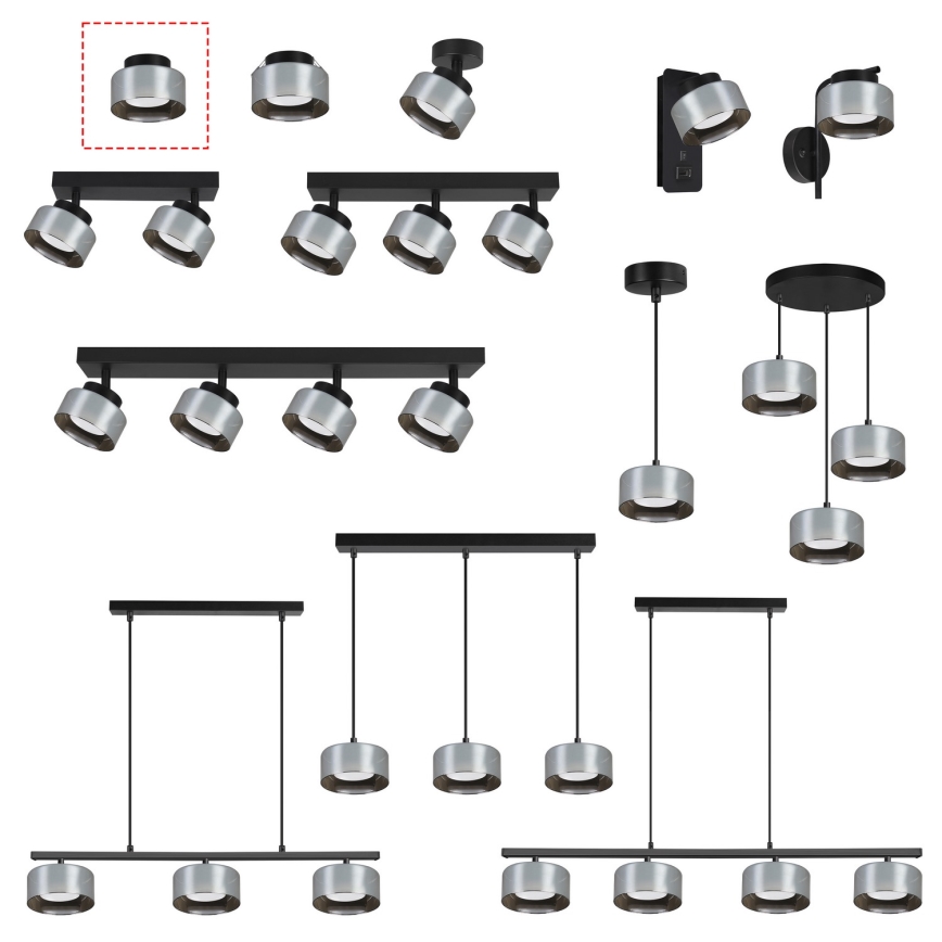 Brilagi - LED Точковий світильник AURA LUX 1xGX53/30W/230V діаметр 13 см чорний/димчастий