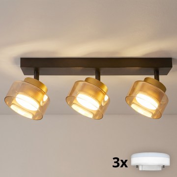 Brilagi - LED точковий світильник AURA LUX 3xGX53/30W/230V чорний/золотий