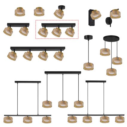 Brilagi - LED точковий світильник AURA LUX 3xGX53/30W/230V чорний/золотий