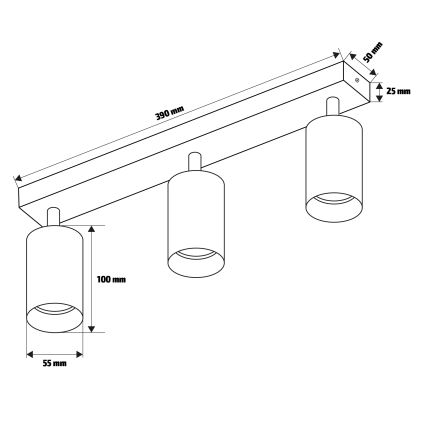 Brilagi - LED RGBW точковий світильник SELE з регулюванням яскравості 3xGU10/6,5W/230V 2700-6500K чорний
