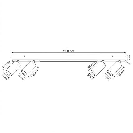 Brilagi - LED точковий світильник SELE 4xGU10/30W/230V + LED/25W білий