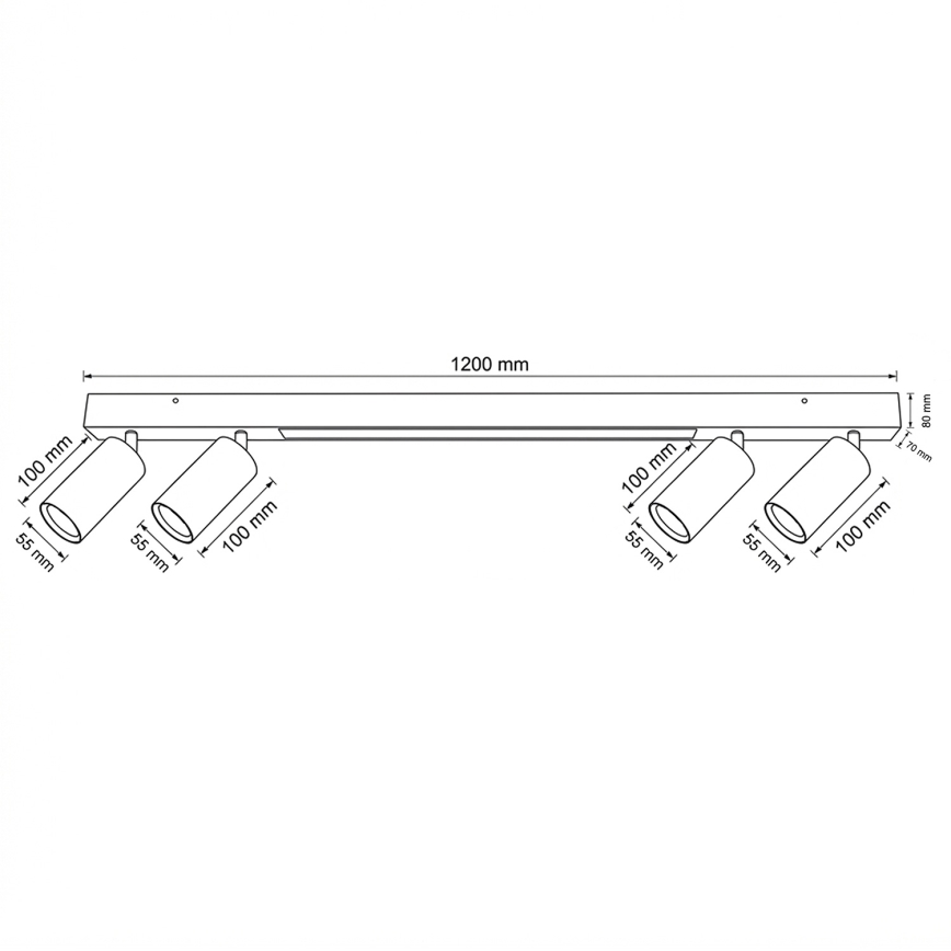 Brilagi - LED точковий світильник SELE 4xGU10/30W/230V + LED/25W чорний