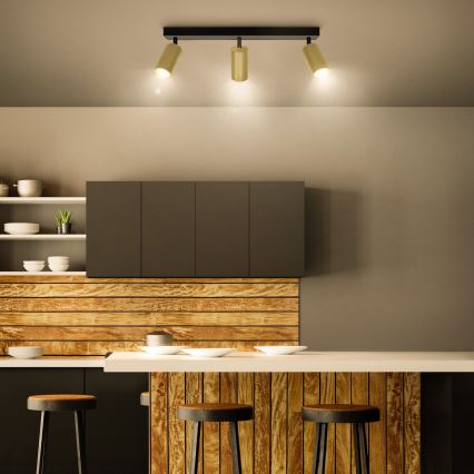 Brilagi - LED RGBW затемнюваний точковий світильник SELE GOLDEN 3xGU10/6,5W/230V 2700-6500K чорний/золотий