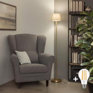 BRILAGI - LED-торшер CERIA 1x E27/20 Вт/230 В, диаметр 20,5 см, серый/золотой