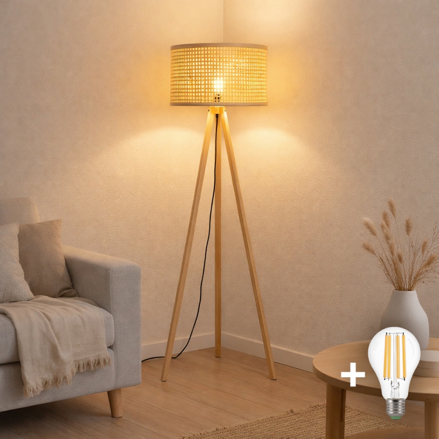 Brilagi - LED торшер CERIA 1xE27/60 Вт/230 В, діаметром 40 см, бежевий