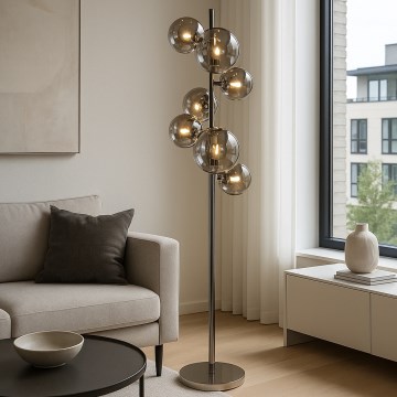 Brilagi - LED торшер MILLA 7xG9/3W/230V чёрный хром/дымчатый