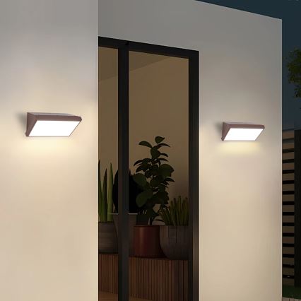 Brilagi - LED затемнюваний вуличний настінний світильник TRIANGLE 1xE27/6W/230V 2700-6500K IP65 коричневий