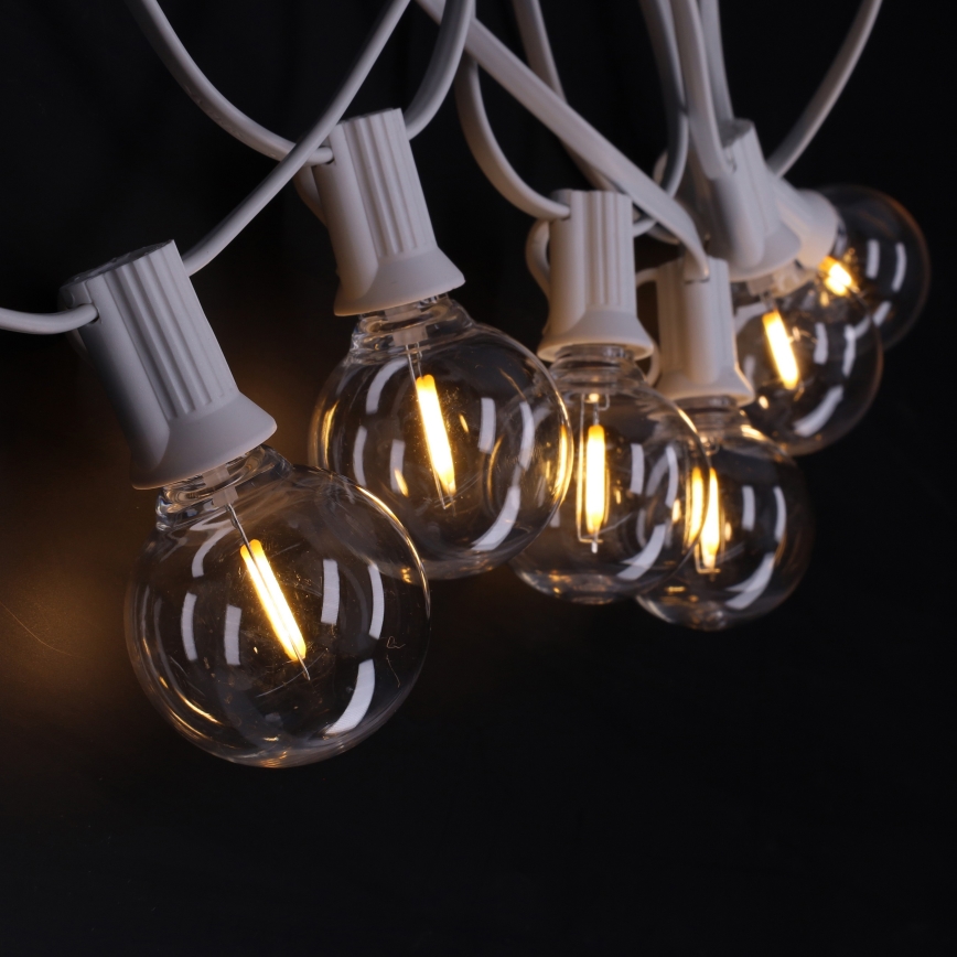 Brilagi - LED уличная декоративная гирлянда GIRLANDA 10xE12/0,6W/230V 8m белая IP44 тёплый белый