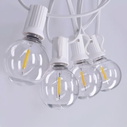 Brilagi - LED уличная декоративная гирлянда GIRLANDA 10xE12/0,6W/230V 8m белая IP44 тёплый белый