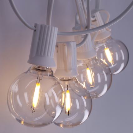 Brilagi - LED уличная декоративная гирлянда GIRLANDA 10xE12/0,6W/230V 8m белая IP44 тёплый белый