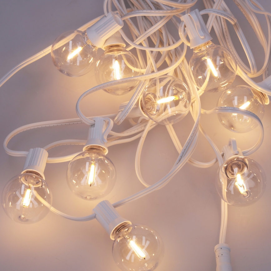 Brilagi - LED уличная декоративная гирлянда GIRLANDA 10xE12/0,6W/230V 8m белая IP44 тёплый белый