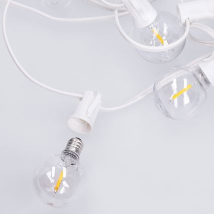 Brilagi - LED уличная декоративная гирлянда GIRLANDA 10xE12/0,6W/230V 8m белая IP44 тёплый белый