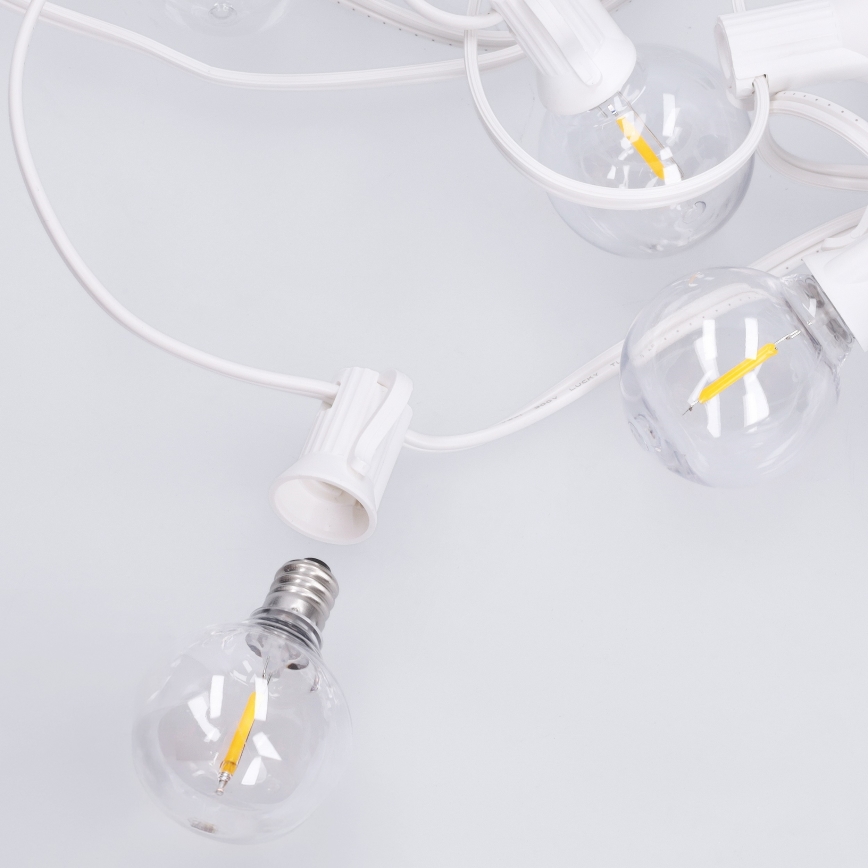 Brilagi - LED уличная декоративная гирлянда GIRLANDA 10xE12/0,6W/230V 8m белая IP44 тёплый белый