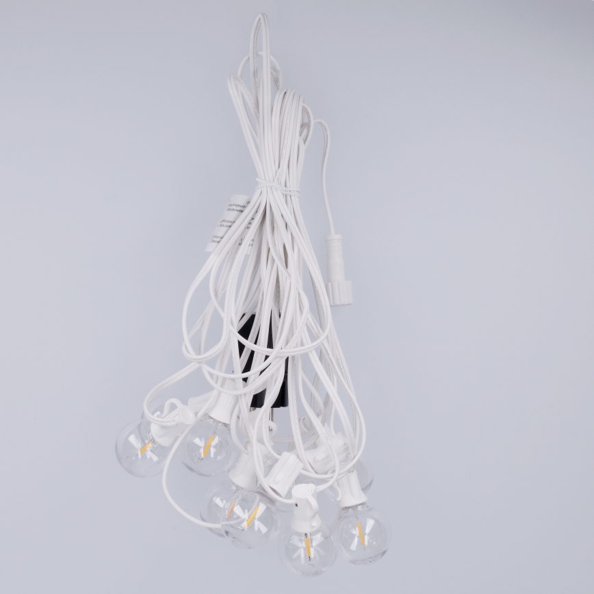 Brilagi - LED уличная декоративная гирлянда GIRLANDA 10xE12/0,6W/230V 8m белая IP44 тёплый белый