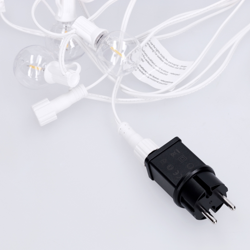 Brilagi - LED уличная декоративная гирлянда GIRLANDA 10xE12/0,6W/230V 8m белая IP44 тёплый белый