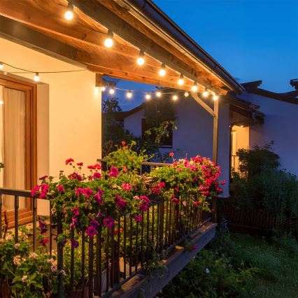 Brilagi - LED уличная декоративная гирлянда GIRLANDA 25xE12/0,36W/24V 20m чёрная IP44 тёплый белый