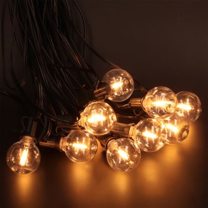 Brilagi - LED уличная декоративная гирлянда GIRLANDA 25xE12/0,36W/24V 20m чёрная IP44 тёплый белый
