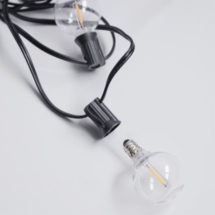 Brilagi - LED уличная декоративная гирлянда GIRLANDA 25xE12/0,36W/24V 20m чёрная IP44 тёплый белый