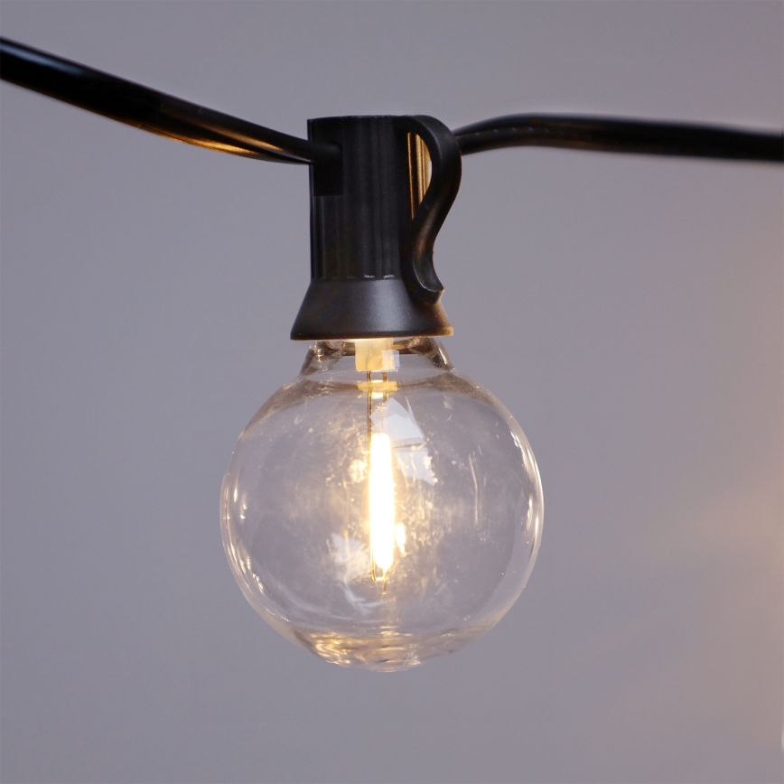 Brilagi - LED уличная декоративная гирлянда GIRLANDA 25xE12/0,36W/24V 20m чёрная IP44 тёплый белый