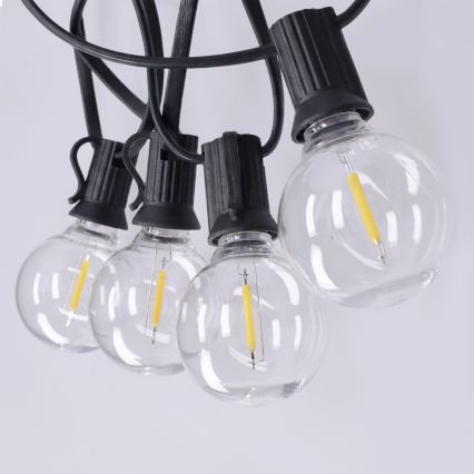 Brilagi - LED уличная декоративная гирлянда GIRLANDA 25xE12/0,36W/24V 20m чёрная IP44 тёплый белый