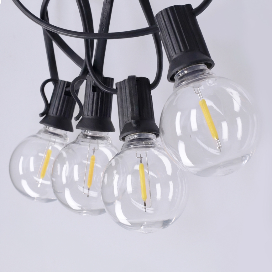 Brilagi - LED уличная декоративная гирлянда GIRLANDA 25xE12/0,36W/24V 20m чёрная IP44 тёплый белый