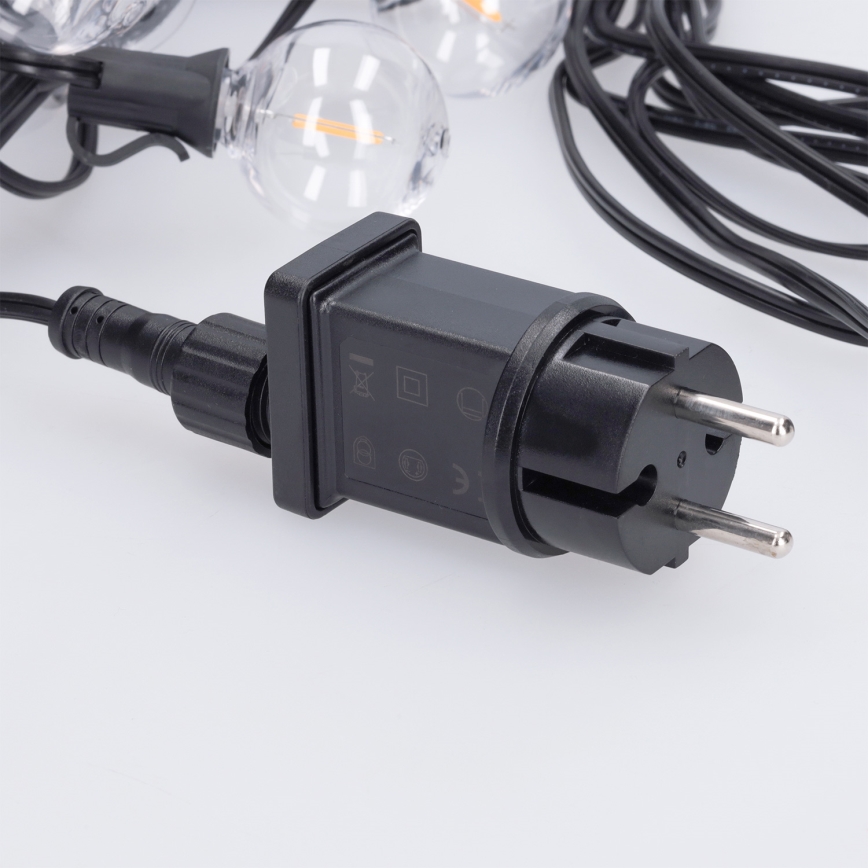 Brilagi - LED уличная декоративная гирлянда GIRLANDA 25xE12/0,36W/24V 20m чёрная IP44 тёплый белый