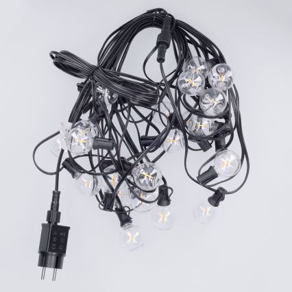 Brilagi - LED уличная декоративная гирлянда GIRLANDA 25xE12/0,36W/24V 20m чёрная IP44 тёплый белый