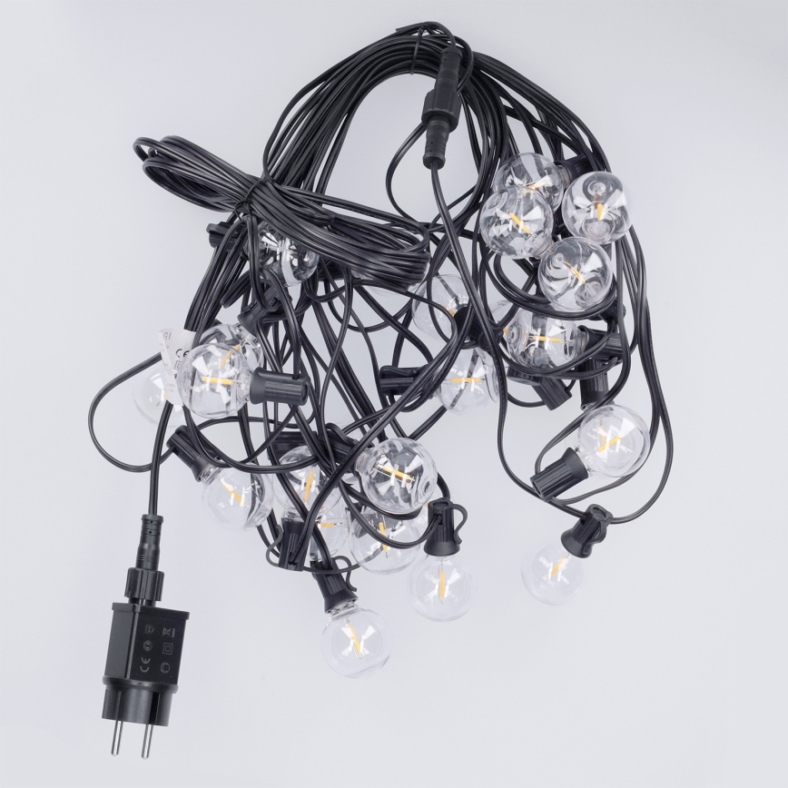Brilagi - LED уличная декоративная гирлянда GIRLANDA 25xE12/0,36W/24V 20m чёрная IP44 тёплый белый