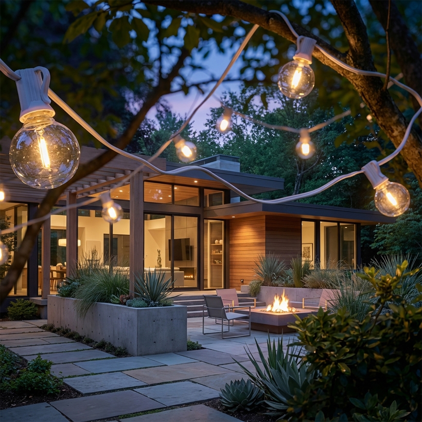 Brilagi - LED уличная декоративная гирлянда GIRLANDA 25xE12/0,8W/230V 20m белая IP44 тёплый белый