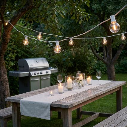Brilagi - LED уличная декоративная гирлянда GIRLANDA 25xE12/0,8W/230V 20m белая IP44 тёплый белый