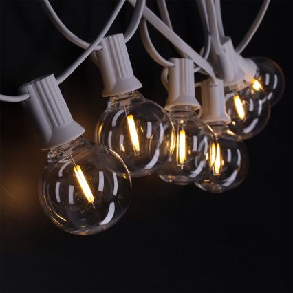 Brilagi - LED уличная декоративная гирлянда GIRLANDA 25xE12/0,8W/230V 20m белая IP44 тёплый белый