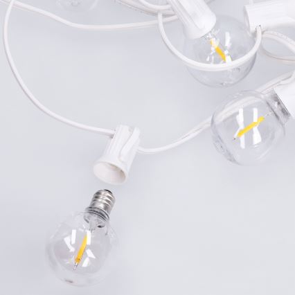 Brilagi - LED уличная декоративная гирлянда GIRLANDA 25xE12/0,8W/230V 20m белая IP44 тёплый белый