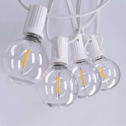 Brilagi - LED уличная декоративная гирлянда GIRLANDA 25xE12/0,8W/230V 20m белая IP44 тёплый белый