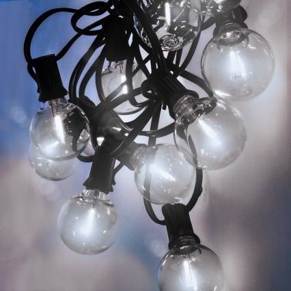 Brilagi - Светодиодная уличная декоративная гирлянда GIRLANDA 25xE12/0,8W/230V 20m IP44 холодный белый