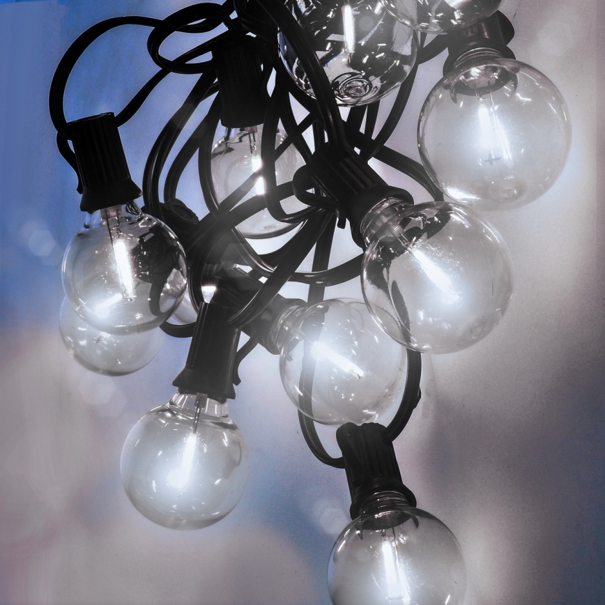 Brilagi - Светодиодная уличная декоративная гирлянда GIRLANDA 25xE12/0,8W/230V 20m IP44 холодный белый
