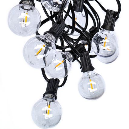 Brilagi - Светодиодная уличная декоративная гирлянда GIRLANDA 25xE12/0,8W/230V 20m IP44 холодный белый